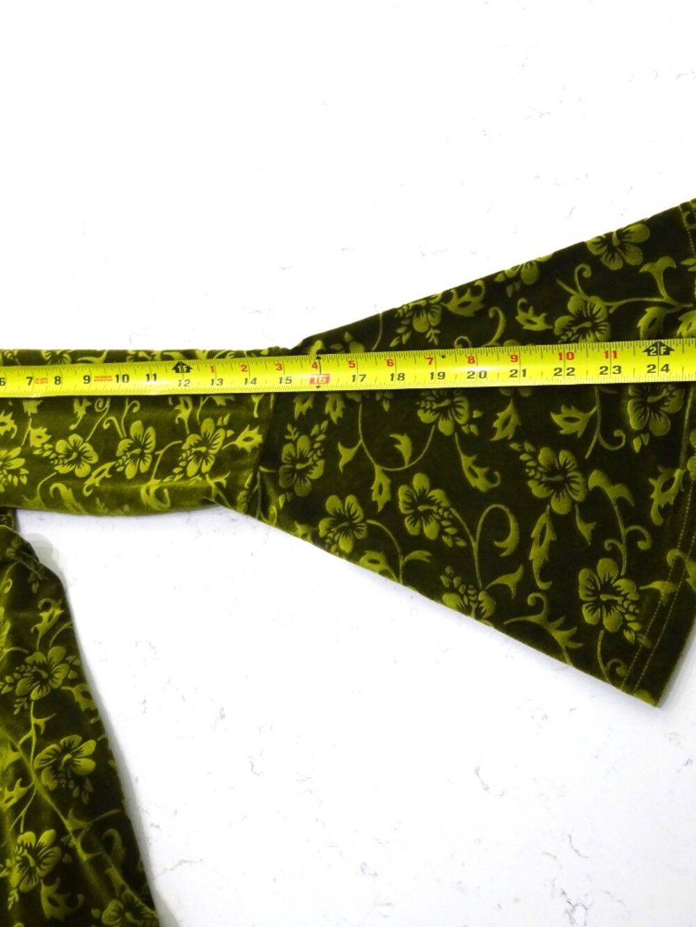 CIDER Olive Green Floral Velvet Mini Dress - Size M - Picture 14 of 14